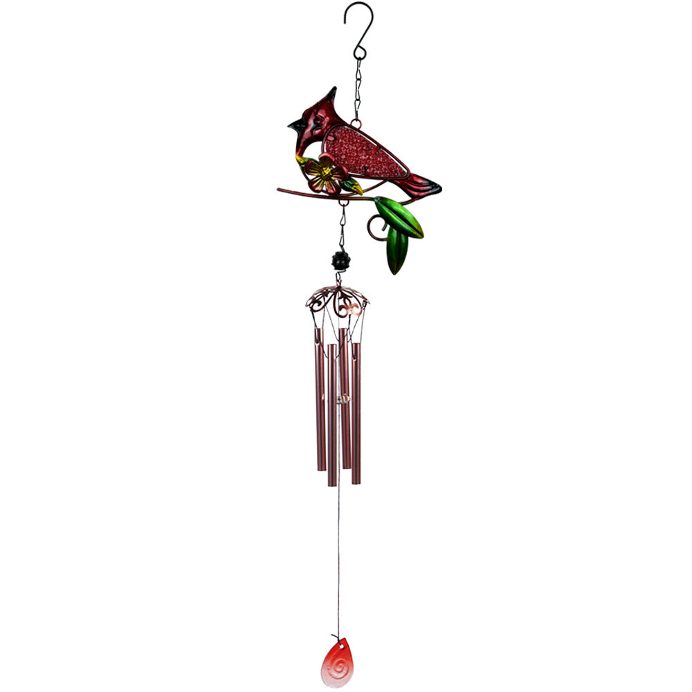 Wholesale Bird Metal Wind Chime Glass Painted Ornament